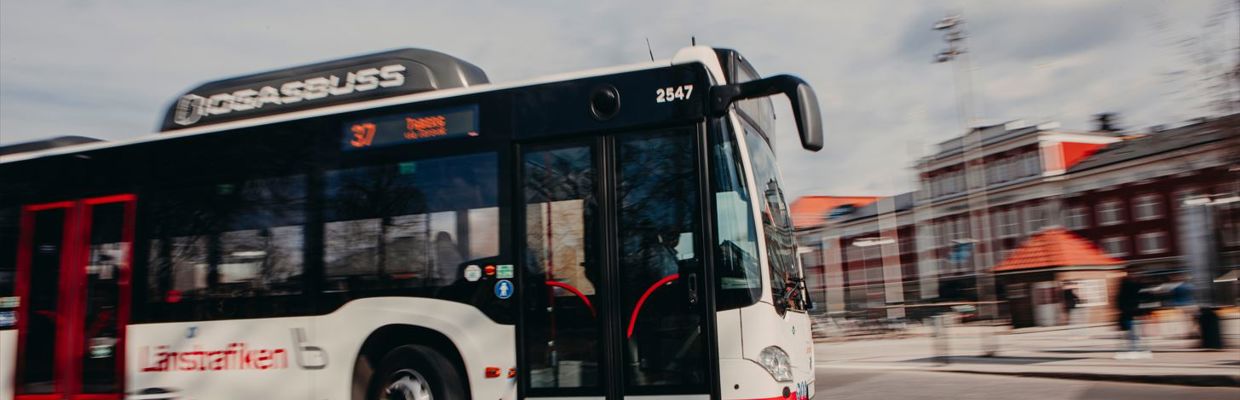 Bild på en biogas-buss.