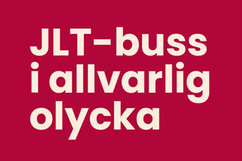 Text i bild: JLT-buss i allvarlig olycka.